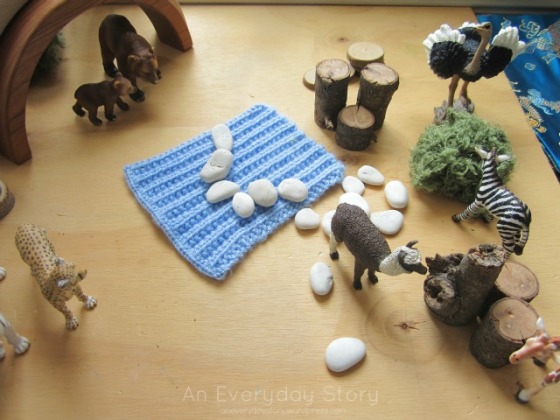 Small world play using natural materials from An Everyday Story